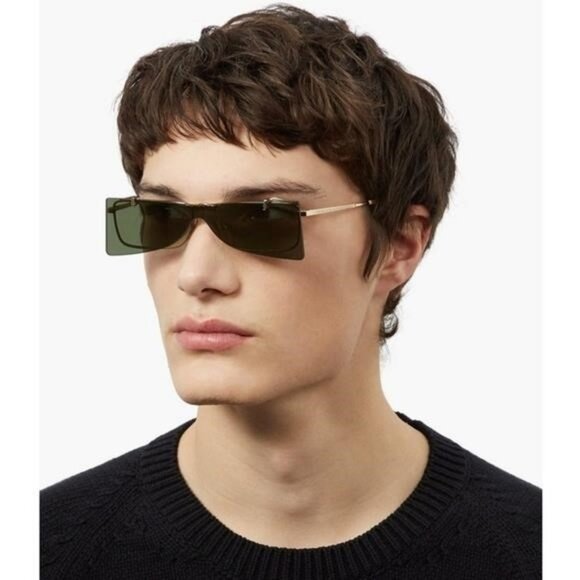 💯 Original GUCCI FLIPPING Rectangular Sunglasses / EYEGLASSES  GG0363S 001 - Picture 1 of 17